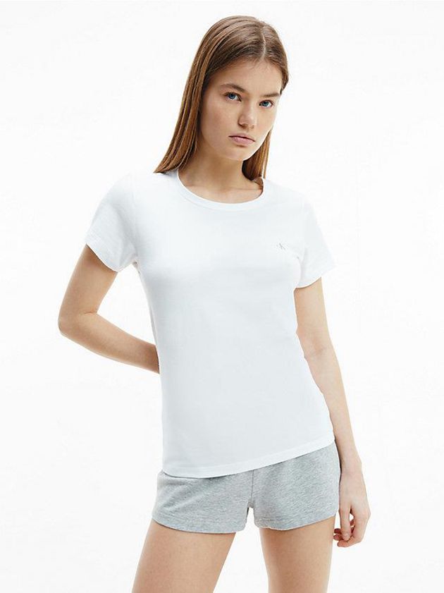 Calvin Klein USA 2 Pack Lounge - CK One Womens T-Shirt White 6451290-ST